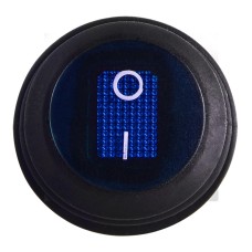 KCD1-8-101NW BL/B 220V Переключатель 1 клав.круглый влагоз. синий с подсветкой