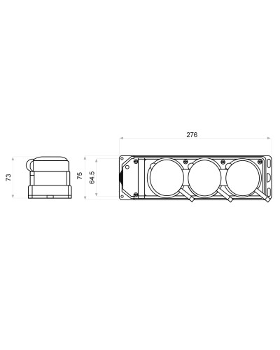 Колодка каучуковая 3Р+РЭ с защитными крышками трехместная (3×25А) IP44