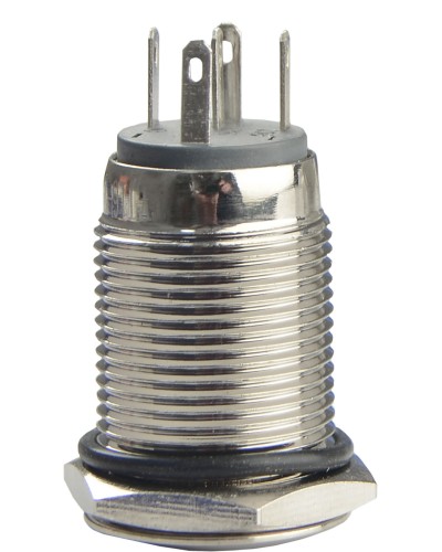 TYJ 16-261 Кнопка металева пласка з підсвічуванням, 1NO+1NC, жовта 220V.