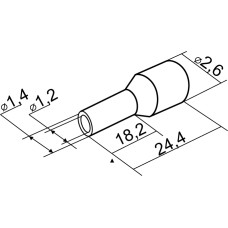 Наконечники трубчатые НТ 25,0-18 черные (100шт)