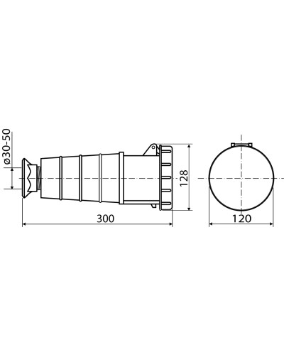 Розетка (гнездо) переносная ГП 125А/4 3Р+РЭ (244)