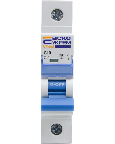 Модульный автоматический выключатель UTrust 1р 10А С 6kА