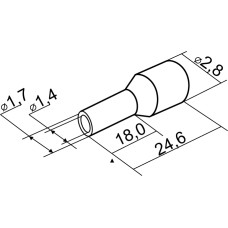 Наконечники трубчатые НТ 1,0-18 красные (100 шт.)