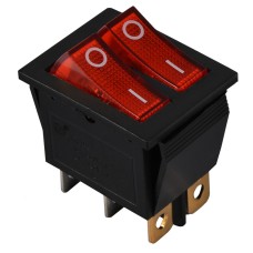 KCD2-2101N R/B 220V Переключатель 2 клав. красный с подсветкой