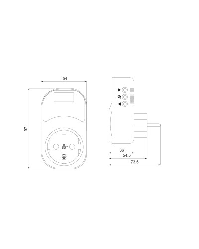 Реле контроля напряжения розеточное URate S-16 AC 230V 16A