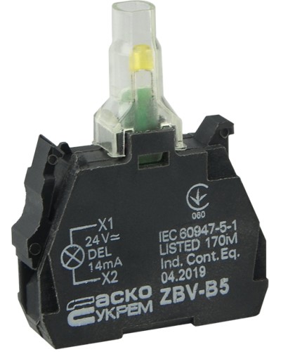 ZBV-B5 Блок для подсветки. желтый 24В для кнопок TB5