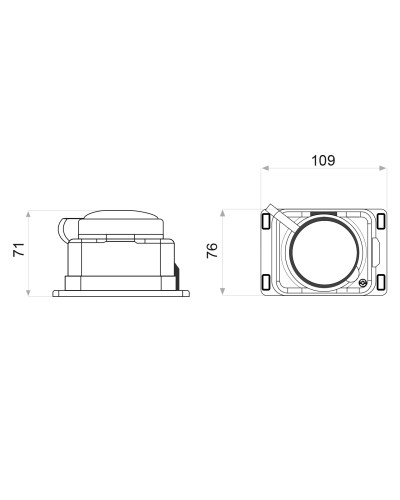 Розетка каучукова з захисною кришкою зовнішньої установки 2Р+PE 16А IP44