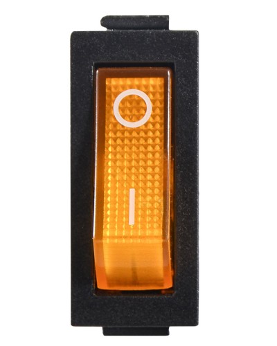KCD3-101N 220V YL/B Переключатель 1 клав. желтый с подсветкой