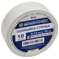 Стрічка ізоляційна 0,13мм*19мм/10м біла