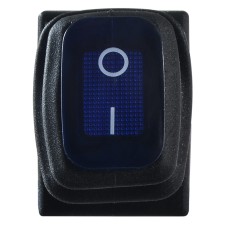 KCD1-2-101NW BL/B 220V Переключатель 1 клав. влагоза. синий с подсветкой