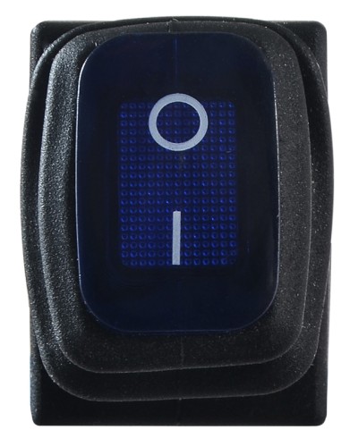 KCD1-2-101NW BL/B 220V Переключатель 1 клав. влагоза. синий с подсветкой