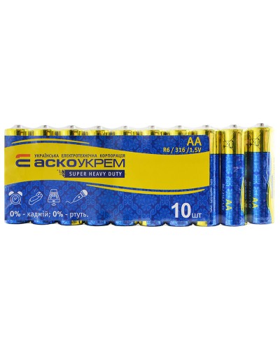Батарейка солевая AА.R6.SP10 (shrink 10)