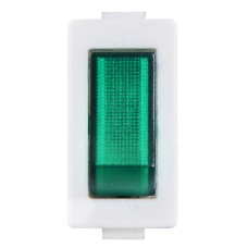 KCD3-101N-13 GR/WH 220V Переключатель 1 клав. зеленый с подсветкой