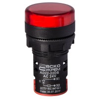 Сигнальная арматура AD22-22DS красная 24V АC/DC