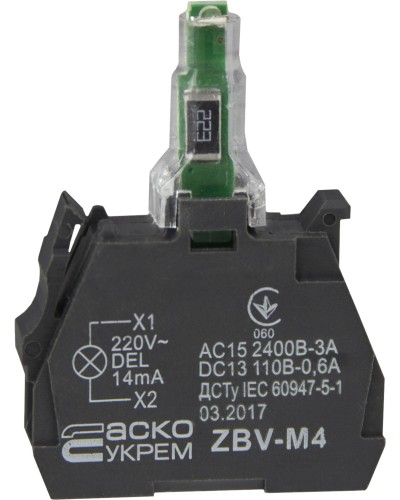 ZBV-M4 Блок для подсветки. красный 220В для кнопок TB5