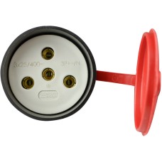 Розетка каучуковая с защитной крышкой 3Р+РЭ 25А IP44