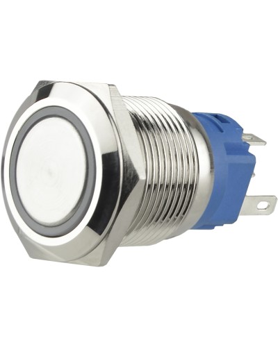 TYJ 19-271 Кнопка металева пласка з підсвічуванням, 1NO+1NC, червона 24V.