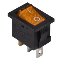 KCD1-2-101N YL/B 220V Переключатель 1 клав. желтый с подсветкой