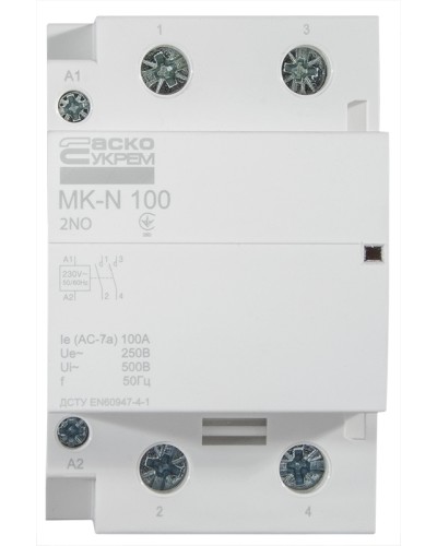 Модульний контактор MK-N 2P 100A 2NO 220V