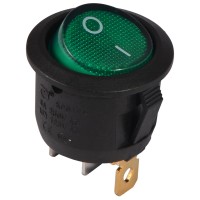 KCD1-5-101N GR/B 220V Переключатель 1 клав. круглый зеленый с подсветкой