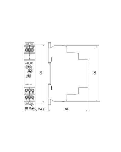 Реле времени многофункциональное NTE9-M1 AC/DC 12-240V