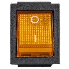 KCD2-201N YL/B 220V Переключатель 1 клав. желтый с подсветкой