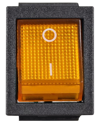 KCD2-201N YL/B 220V Переключатель 1 клав. желтый с подсветкой