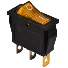 KCD3-101N 220V YL/B Переключатель 1 клав. желтый с подсветкой