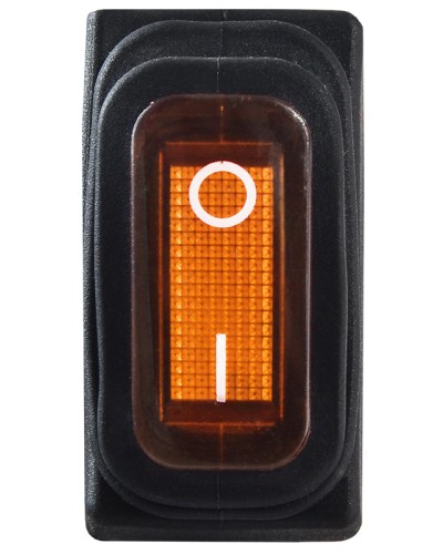 KCD3-101NW YL/B 220V Переключатель 1 клав. влагоза. желтый с подсветкой