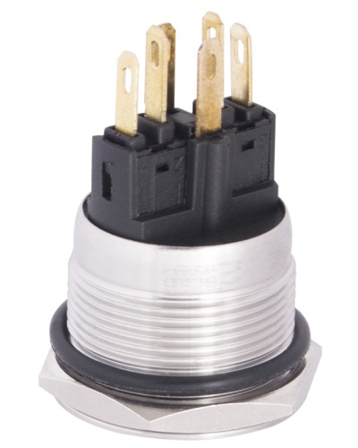 TYJ 22-271 Кнопка металева пласка з підсвічуванням, 1NO+1NC, жовта 24V.