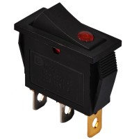 KCD3-101EN R/B 220V Переключатель 1 клав. красный с подсветкой (точечным)