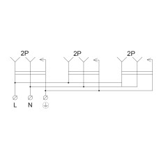 Колодка каучуковая 2Р+PE с защитными крышками трехместная 16А IP44