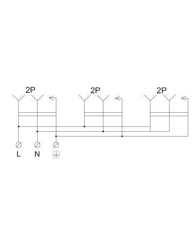 Колодка каучуковая 2Р+PE с защитными крышками трехместная 16А IP44