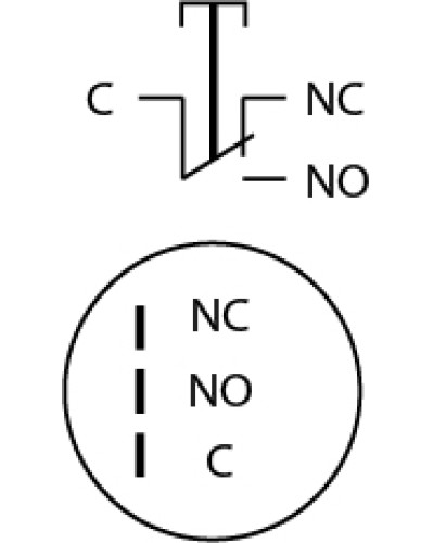 TYJ 19-311 Кнопка металева пласка з фікс., 1NO+1NC.