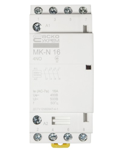 Модульний контактор MK-N 4P 16A 4NO 220V