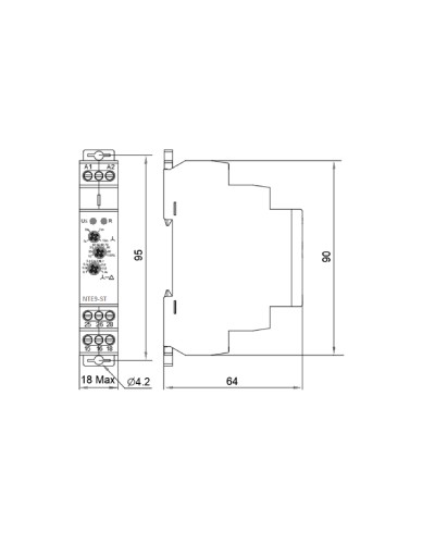 Реле времени звезда/треугольник NTE9-ST AC/DC 12-240V