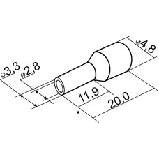 Наконечники трубчатые НТ 4,0-12 синие (100шт)