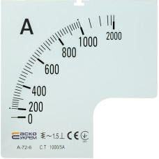 Шкала 1000/5А до амперметра А-72-6