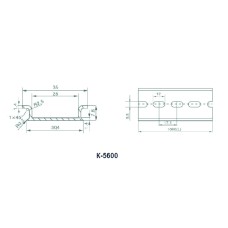 DIN-рейка K-5600 алюминиевая