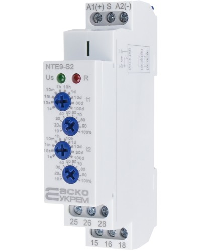 Реле времени асимметричного цикла NTE9-S2 AC/DC 12-240V