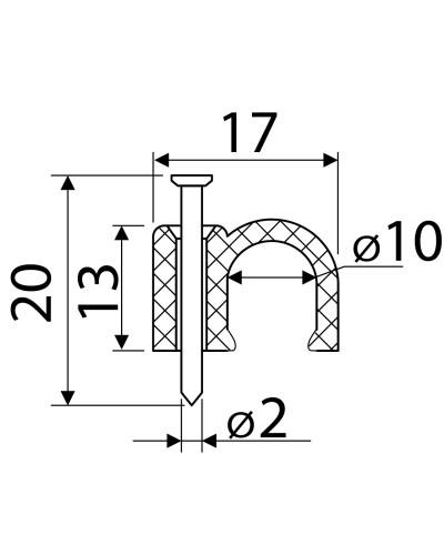 Скоба чорна CHR-10 мм кругла (100 шт.)