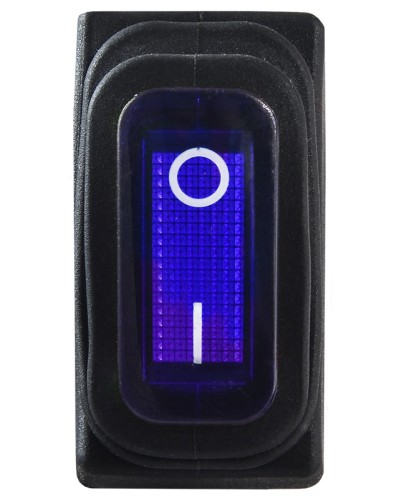 KCD3-101NW BL/B 220V Переключатель 1 клав. влагоза. синий с подсветкой