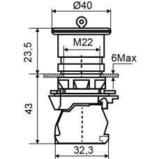 TB5-AS542 Кнопка безопасности. Возврат поворотом. d40mm