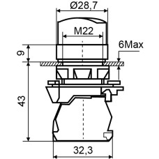 TB5-AK125M5 Кнопка желтая поворотная 2-поз. с подсветкой