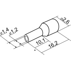 Наконечники трубчатые НТ 0,75-10 синие (100 шт.)