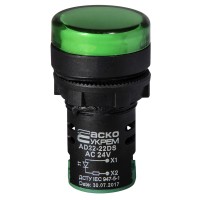 Сигнальная арматура AD22-22DS зеленая 24V АC/DC