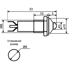 Сигнальная арматура AD22B-8 красная 24V AC/DC