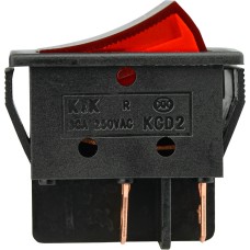 KCD2-6-201N R/B 30А 220V Переключатель 1 клав. красный с подсветкой