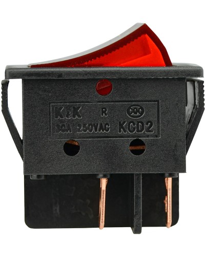 KCD2-6-201N R/B 30А 220V Переключатель 1 клав. красный с подсветкой