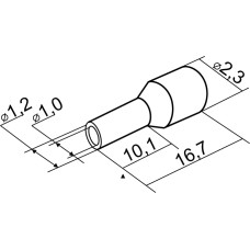 Наконечники трубчатые НТ 0,5-10 белые (100 шт.)